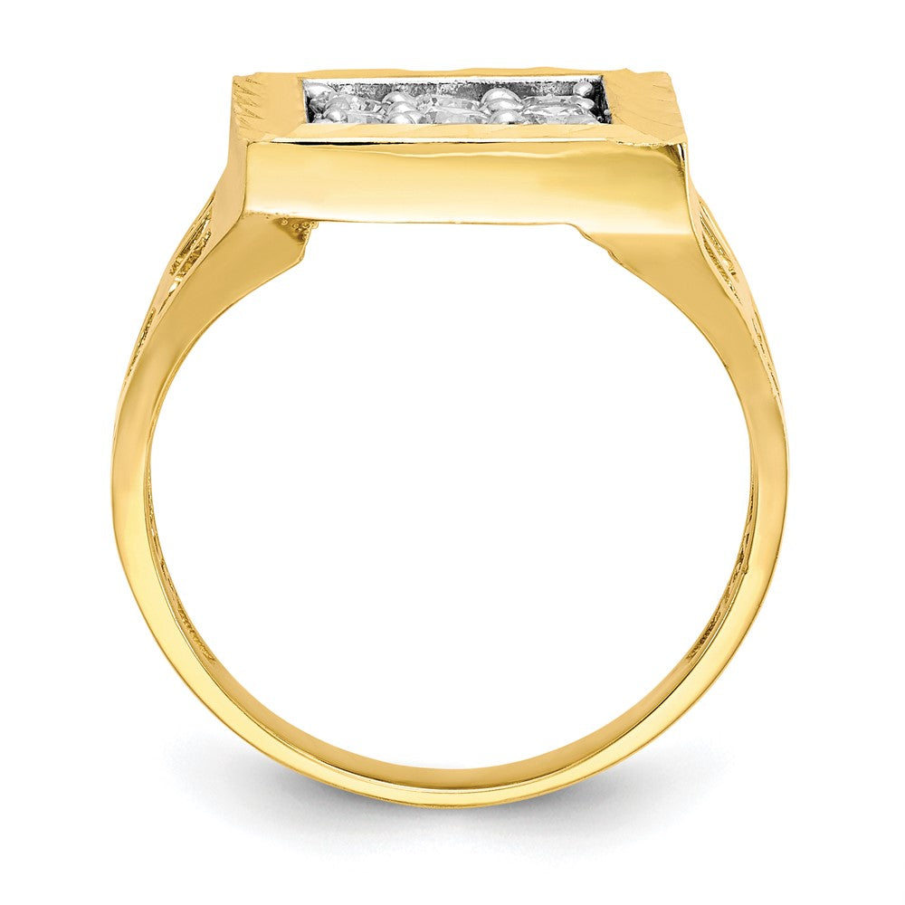 10K Yellow Gold Men'S Cz Ring