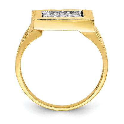 10K Yellow Gold Men'S Cz Ring