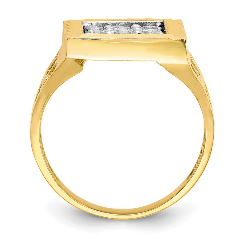 10K Yellow Gold Men'S Cz Ring