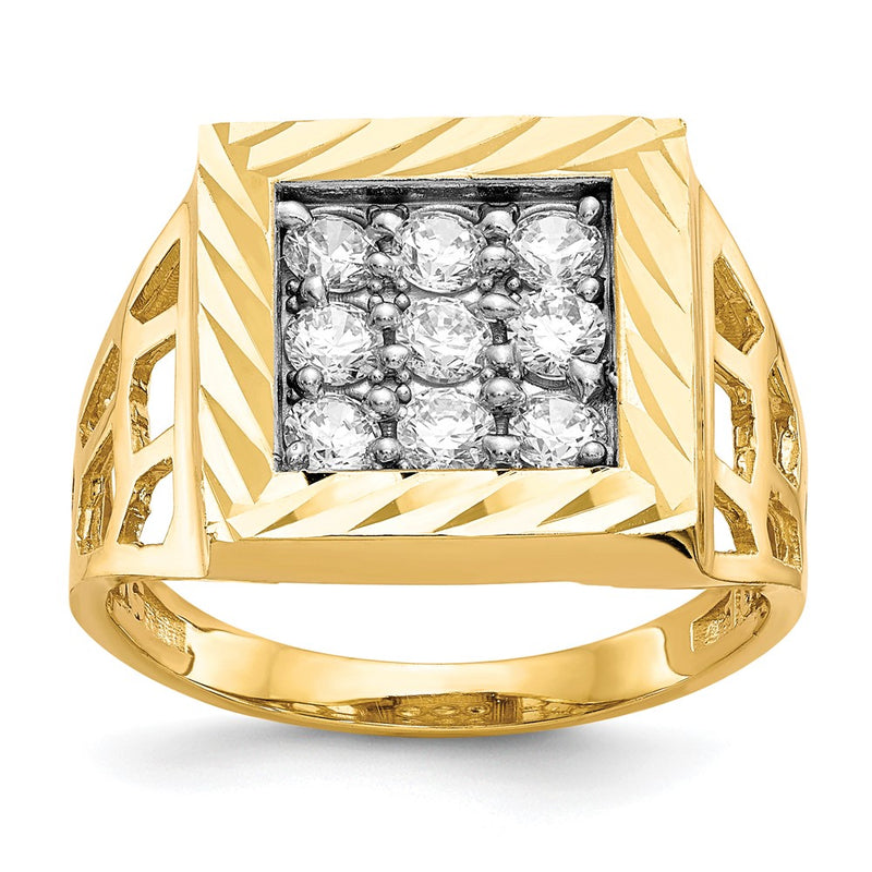 10K Yellow Gold Men'S Cz Ring