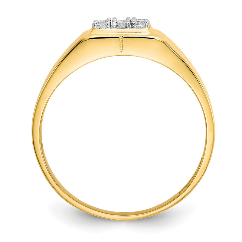 10K Yellow Gold Men'S Cz Ring