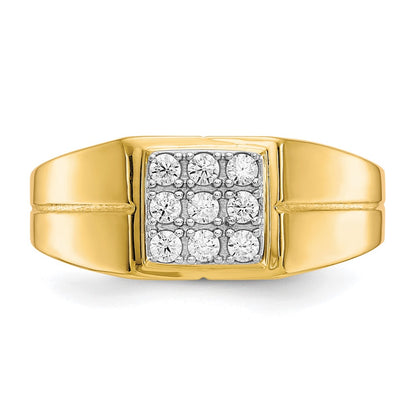 10K Yellow Gold Men'S Cz Ring