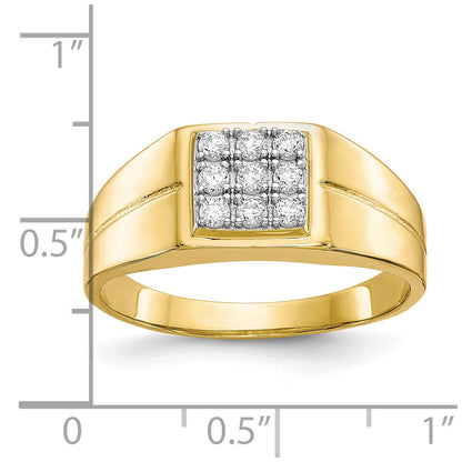 10K Yellow Gold Men'S Cz Ring
