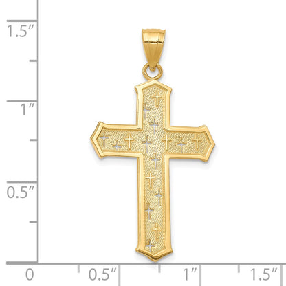 10k Yellow Gold Passion Cross Pendant