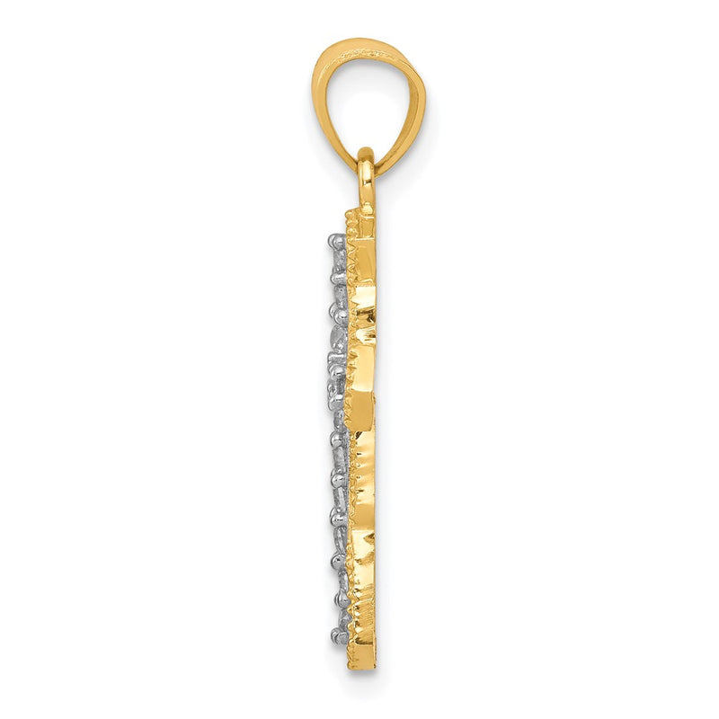 10k Yellow Gold 10k CZ Cross Pendant