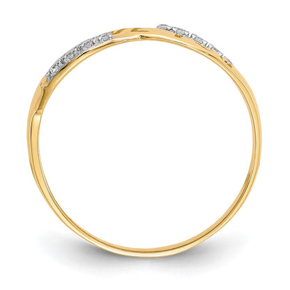 10K Yellow W/Rhodium 10K Cz I Love You Ring