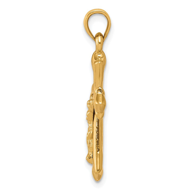 10k Yellow Gold Reversible Crucifix /Cross Pendant