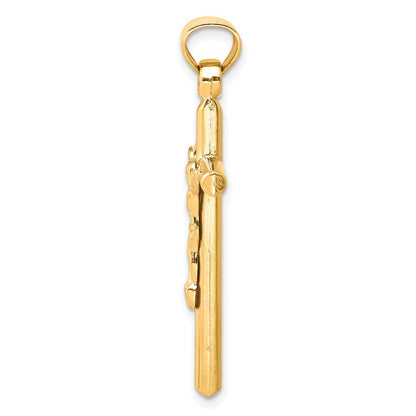 10k Yellow Gold Hollow Crucifix Pendant