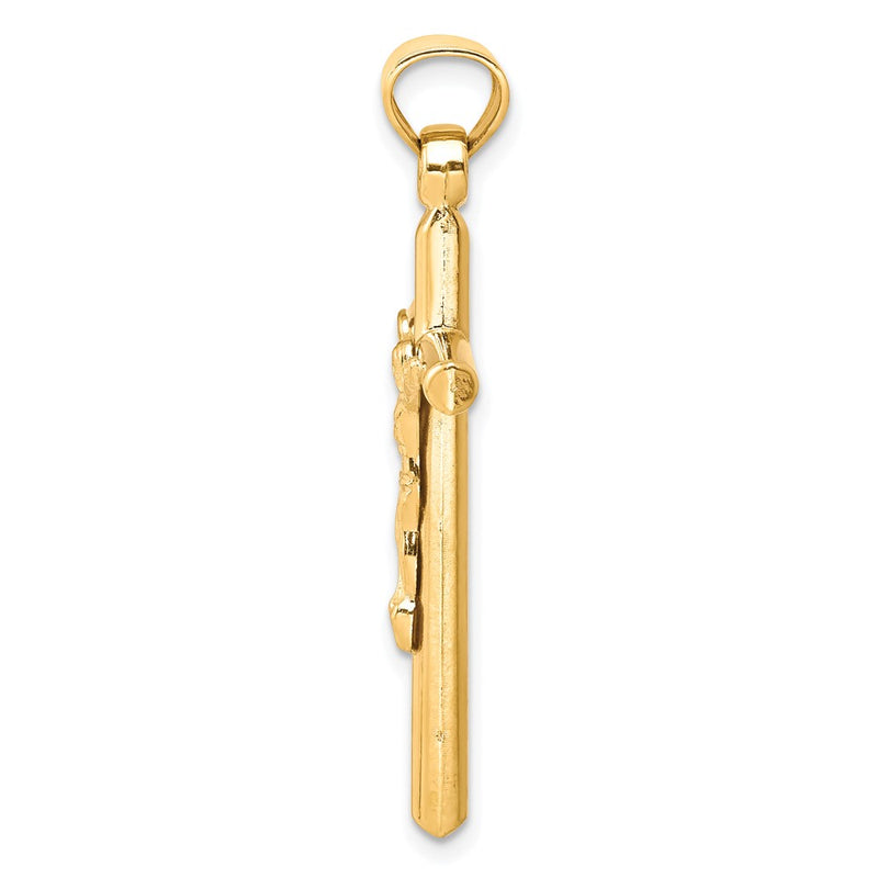 10k Yellow Gold Hollow Crucifix Pendant