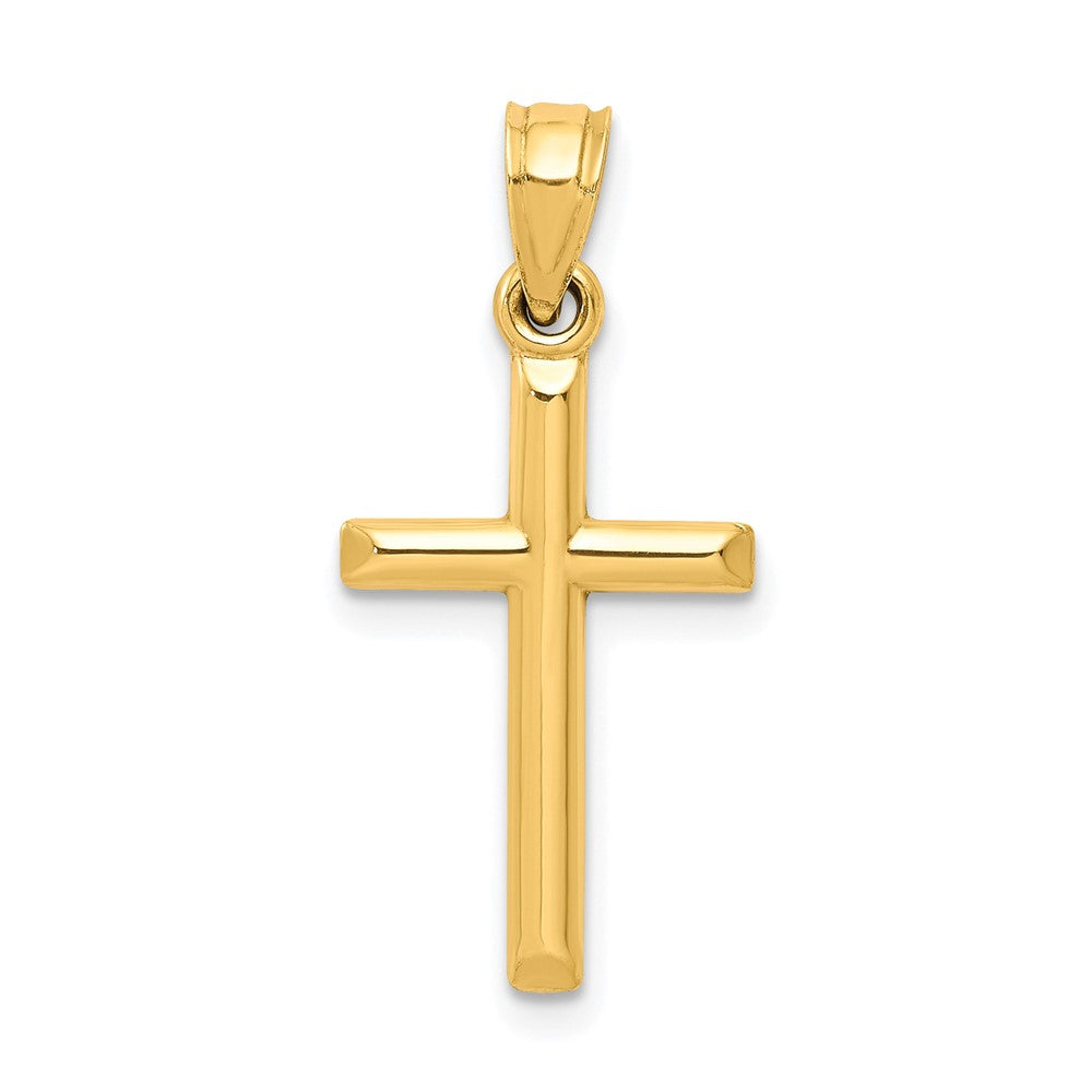 10k Yellow Gold Polished Hollow Cross Pendant