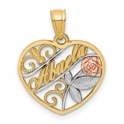 10k Two-tone w/White Rhodium ABUELA Pendant