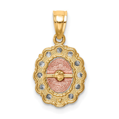 10k Two-tone 10K Two-Tone w/White Rhodium CZ Guadalupe Pendant