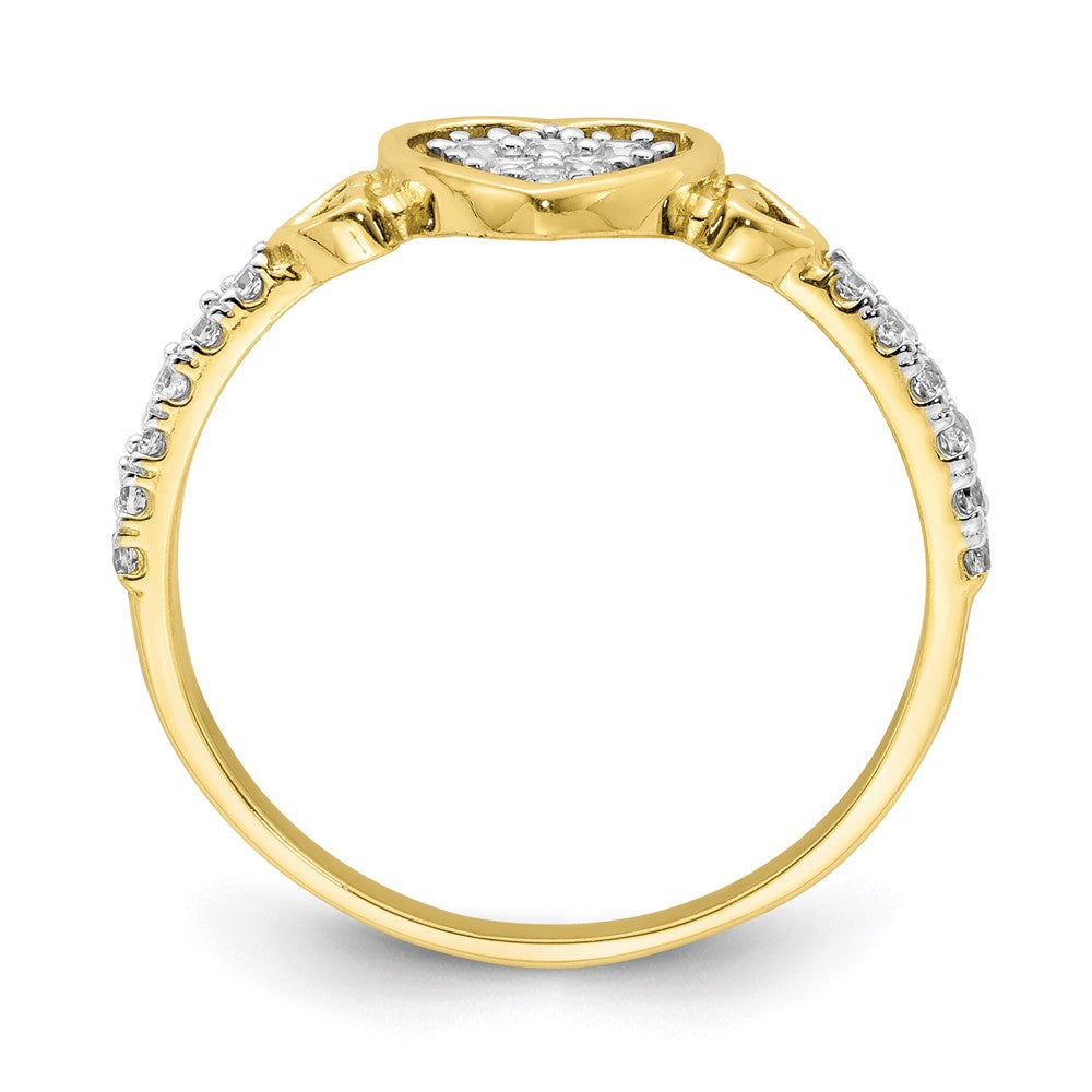 10K Yellow Gold 10K Cz Fancy Heart Ring