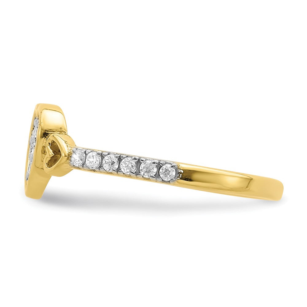 10K Yellow Gold 10K Cz Fancy Heart Ring