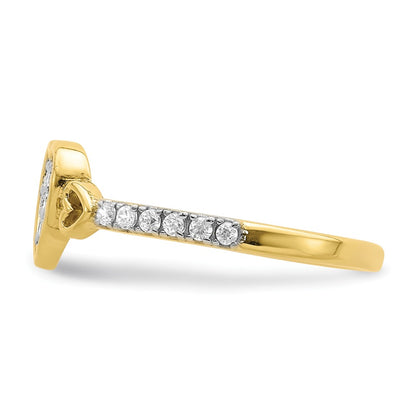 10K Yellow Gold 10K Cz Fancy Heart Ring