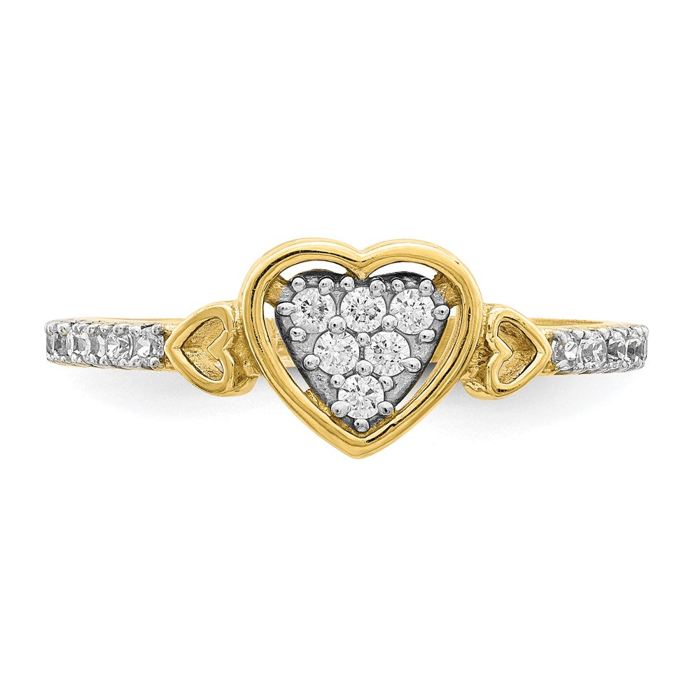 10K Yellow Gold 10K Cz Fancy Heart Ring