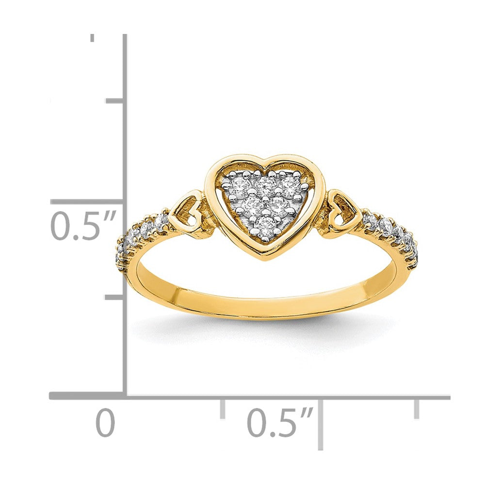 10K Yellow Gold 10K Cz Fancy Heart Ring