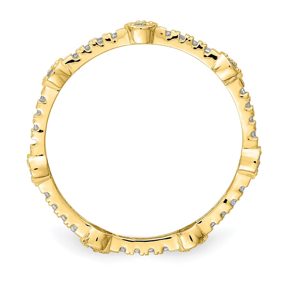 10K Yellow Gold Cz Ring (Size 7 Only)