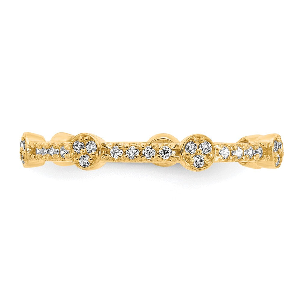 10K Yellow Gold Cz Ring (Size 7 Only)