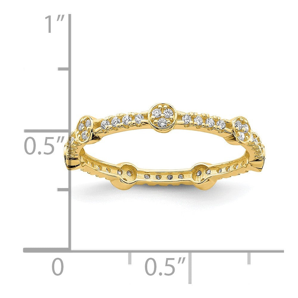10K Yellow Gold Cz Ring (Size 7 Only)