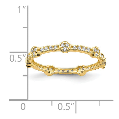 10K Yellow Gold Cz Ring (Size 7 Only)