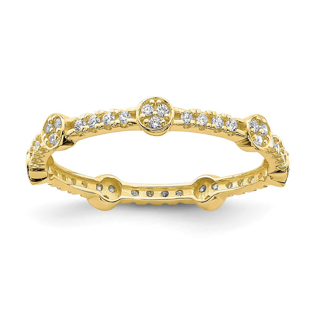 10K Yellow Gold Cz Ring (Size 7 Only)