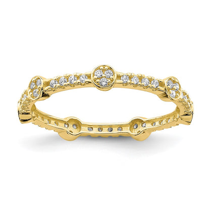 10K Yellow Gold Cz Ring (Size 7 Only)