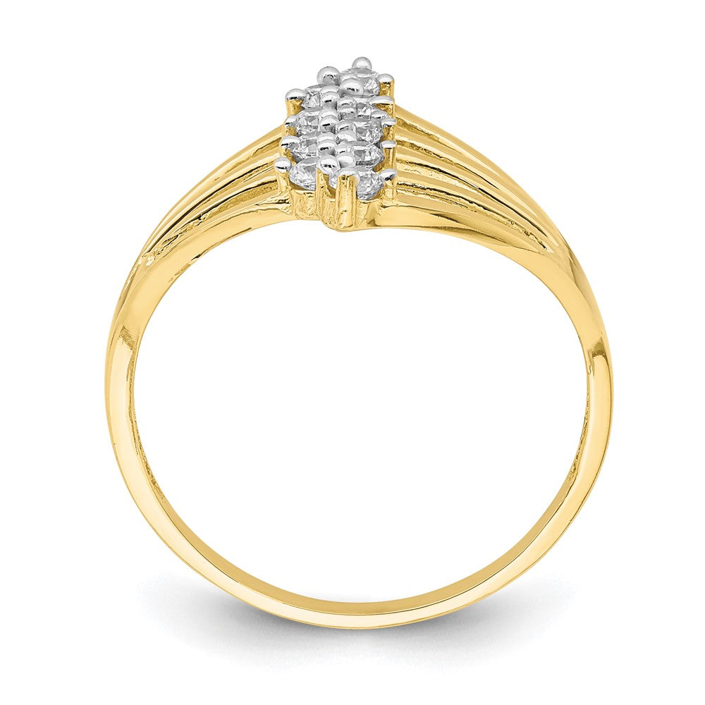 10K Yellow Gold 10K Cz 9-Stone Ring