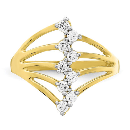 10K Yellow Gold 10K Cz 9-Stone Ring
