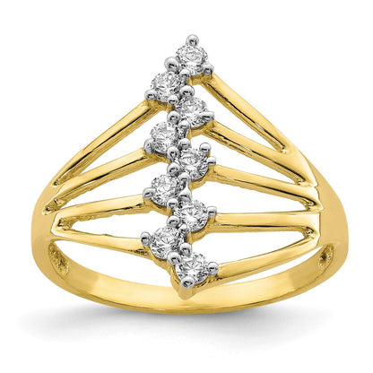 10K Yellow Gold 10K Cz 9-Stone Ring