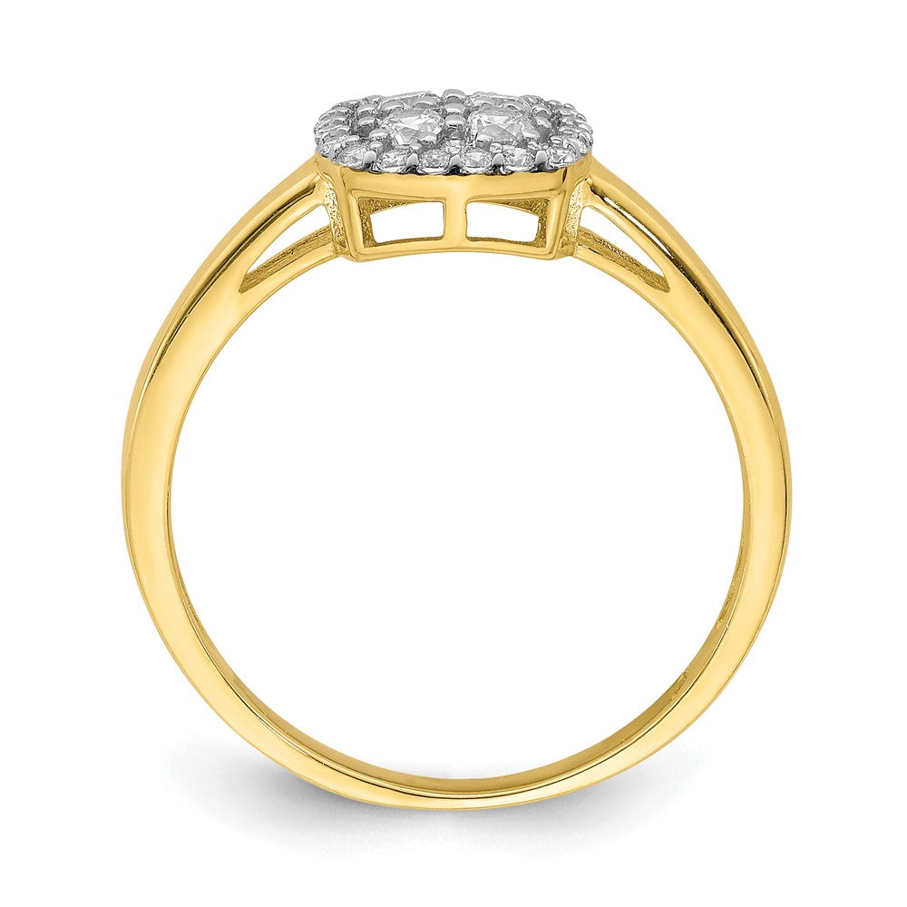 10K Yellow Gold 10K Square Cz Fancy Ring