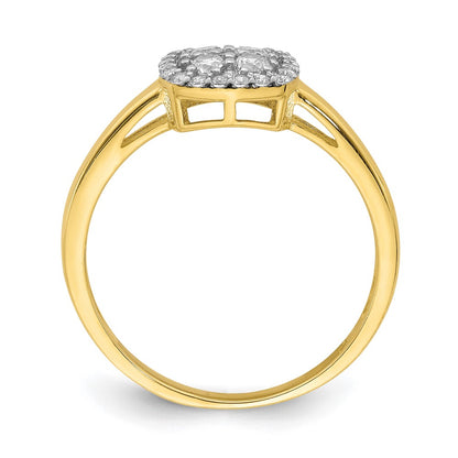 10K Yellow Gold 10K Square Cz Fancy Ring
