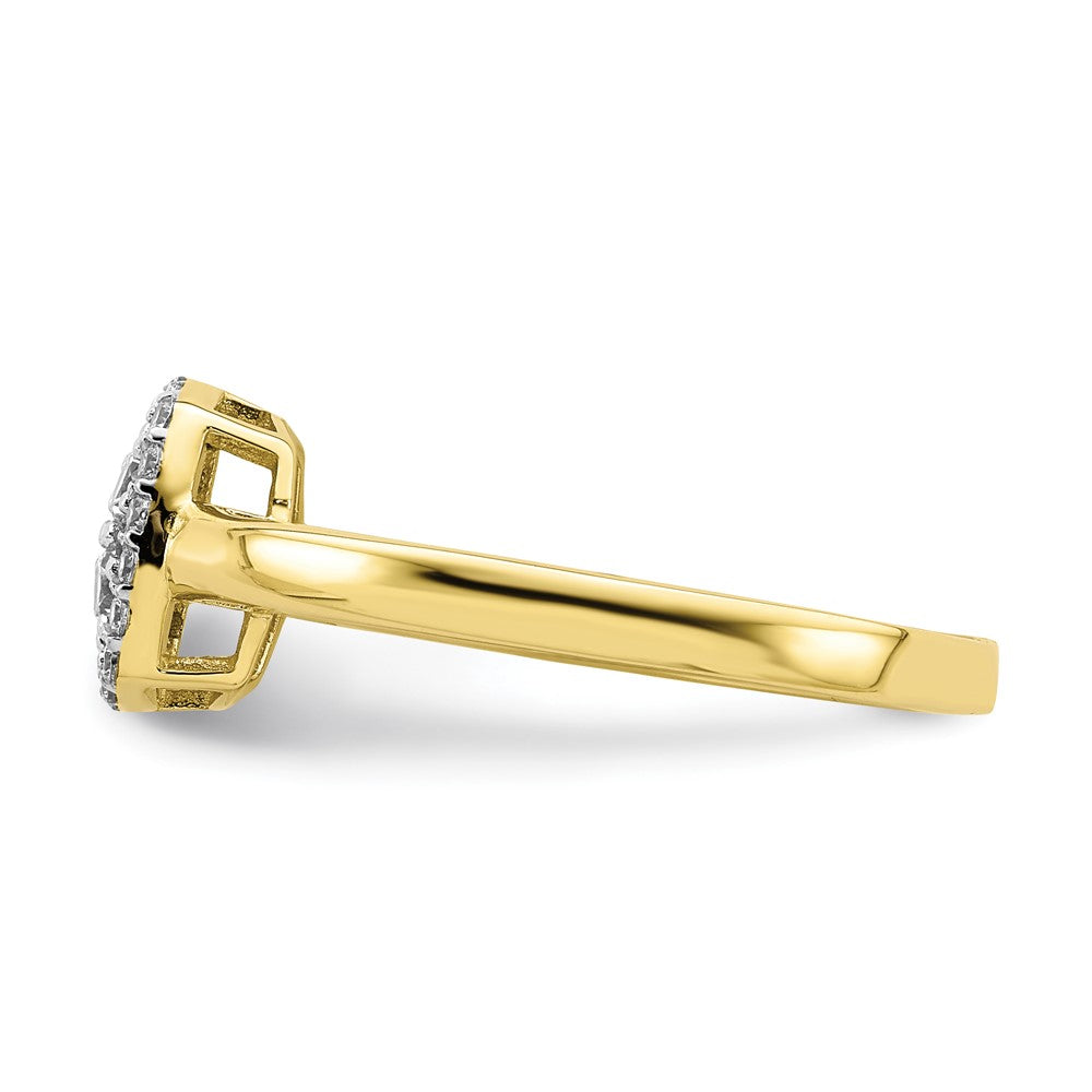 10K Yellow Gold 10K Square Cz Fancy Ring