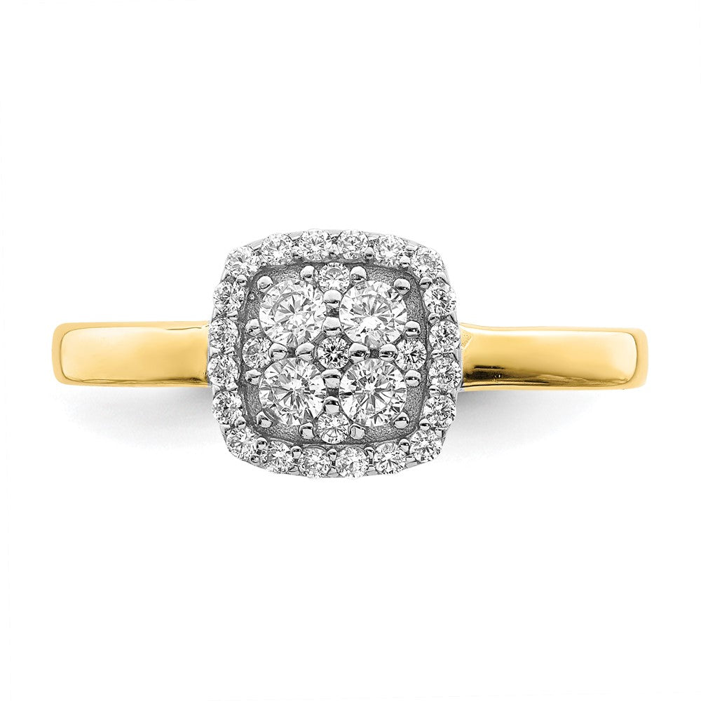 10K Yellow Gold 10K Square Cz Fancy Ring