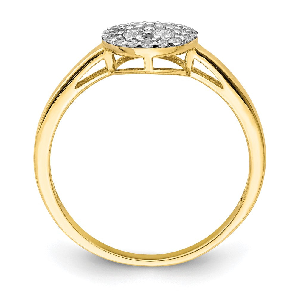 10K Yellow Gold 10K Circle Cz Fancy Ring
