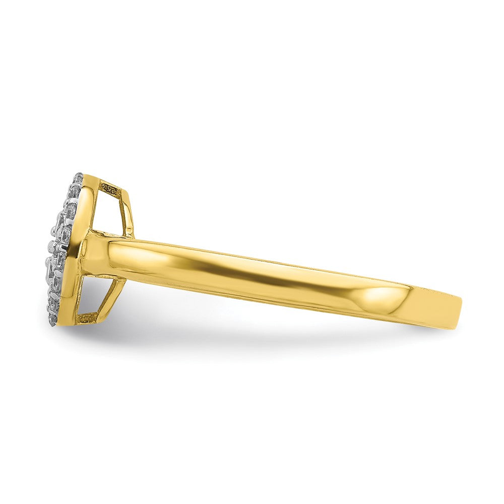 10K Yellow Gold 10K Circle Cz Fancy Ring