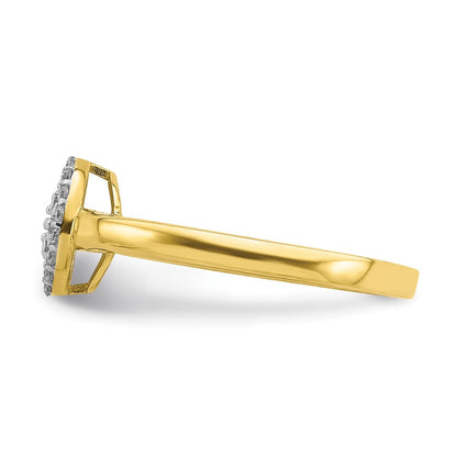 10K Yellow Gold 10K Circle Cz Fancy Ring
