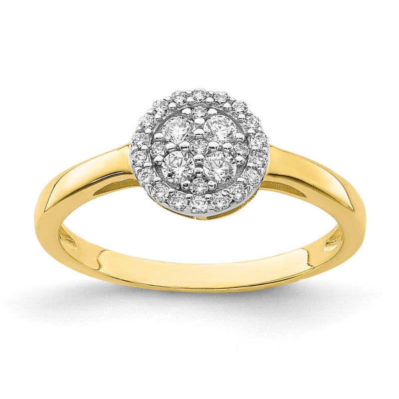 10K Yellow Gold 10K Circle Cz Fancy Ring