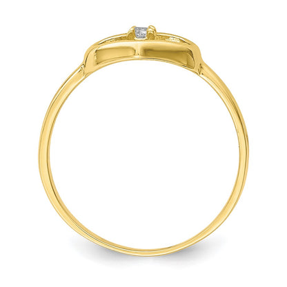 10K Yellow Gold 10K Cz Heart Baby Ring