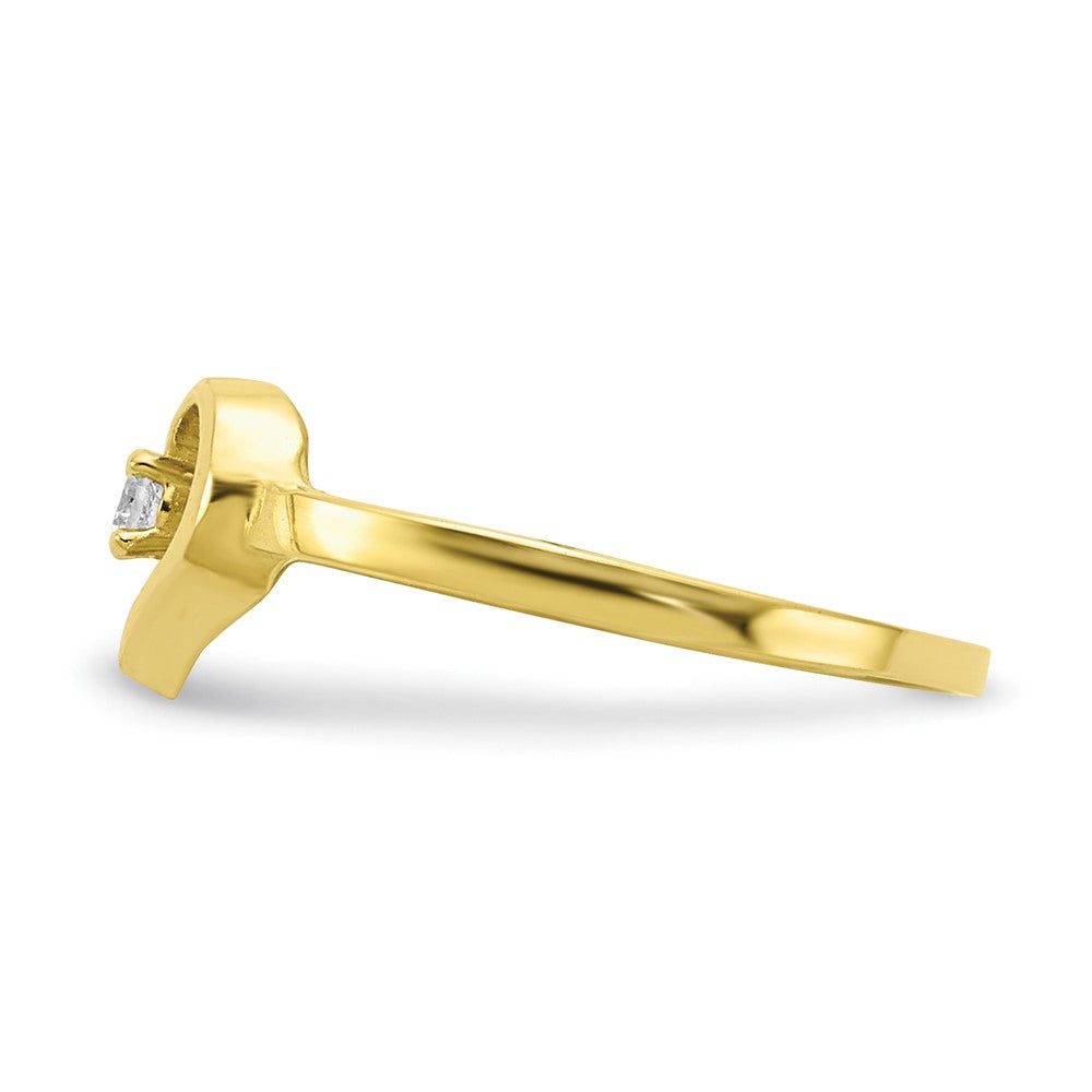 10K Yellow Gold 10K Cz Heart Baby Ring