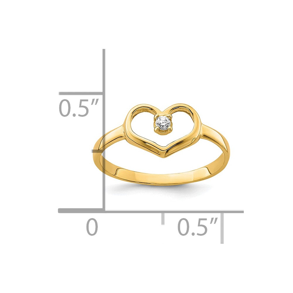 10K Yellow Gold 10K Cz Heart Baby Ring