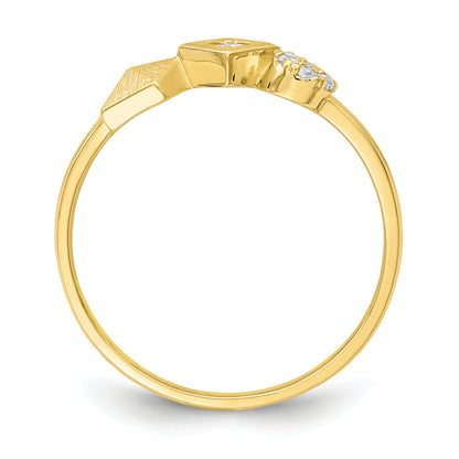 10K Yellow Gold Cz Ring (Size 7 Only)