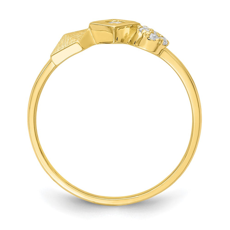 10K Yellow Gold Cz Ring (Size 7 Only)