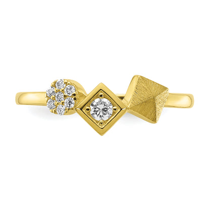 10K Yellow Gold Cz Ring (Size 7 Only)