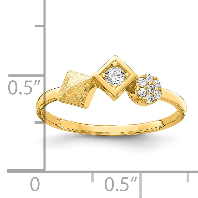 10K Yellow Gold Cz Ring (Size 7 Only)
