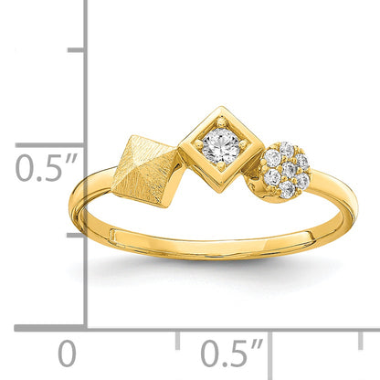 10K Yellow Gold Cz Ring (Size 7 Only)