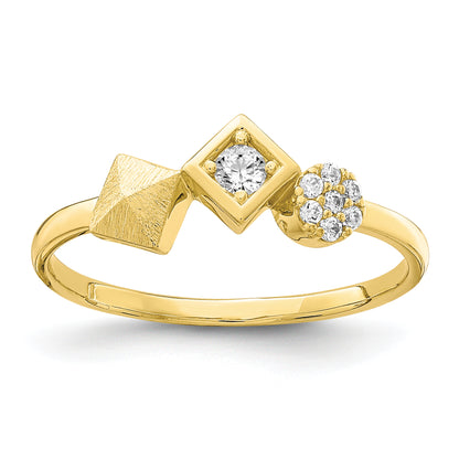 10K Yellow Gold Cz Ring (Size 7 Only)