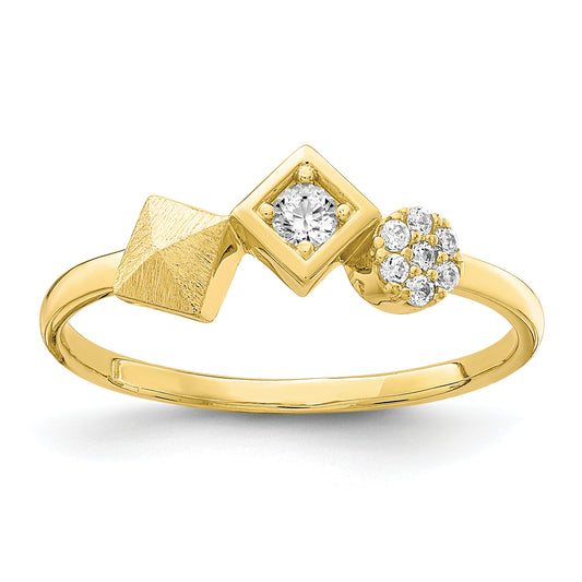 10K Yellow Gold Cz Ring (Size 7 Only)