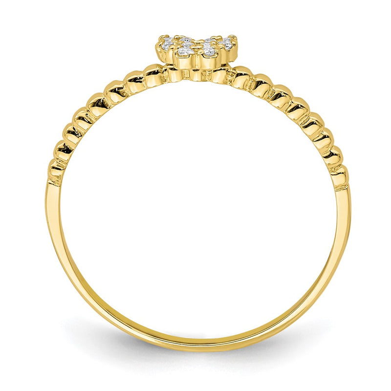 10K Yellow Gold 10K Butterfly Cz Ring