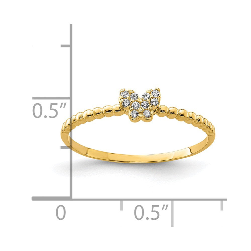 10K Yellow Gold 10K Butterfly Cz Ring